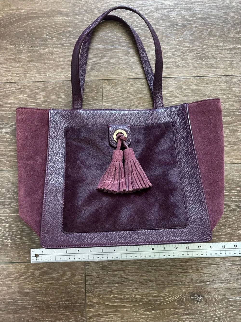 Kate Spade Burgundy Tassel Tote Bag